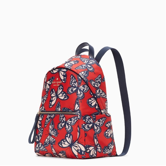 ♠️Kate Spade Chelsea Butterfly Printed Medium Nylon Backpack, Multi NWT - Picture 2 of 6